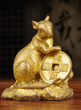 木香黄铜招财简约风客厅摆件