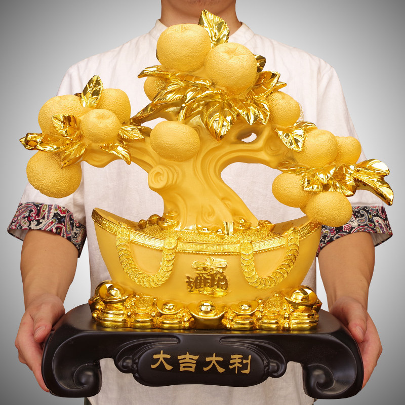 桔子摆件招财元宝发财树乔迁新居礼物电视柜酒柜装饰店铺开业摆设