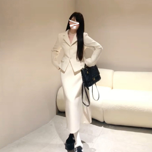 小香风韩剧穿搭深冬装搭配一整套装西装连衣裙子女2023秋冬季新款