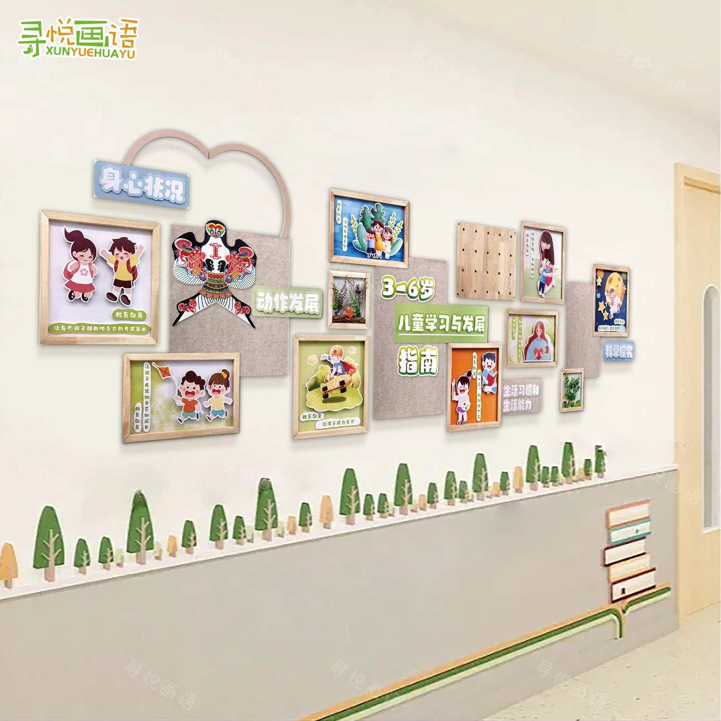 幼儿园环创主题墙面装饰3-6儿童学习与发展指南走廊教育文化墙贴,家居饰品,文化墙贴,淘宝优惠券,粉丝福利购,淘宝优惠卷