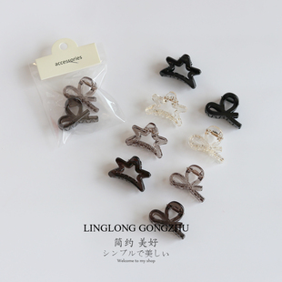 2只装 小号马尾夹小抓夹蝴蝶结后脑勺半夹发抓百搭星星小发卡顶夹