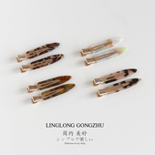 一对装 气质百搭醋酸发夹女简约细款 无痕夹两侧边夹刘海碎发夹顶夹