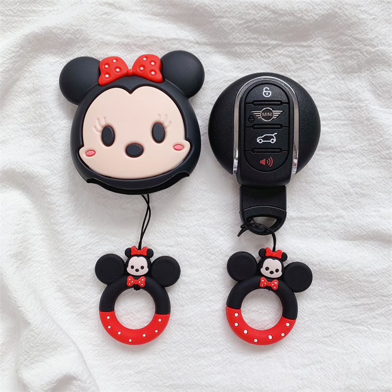 适用宝马mini钥匙壳COOPER卡通车钥匙套F54/F55/F56F60钥匙扣男女