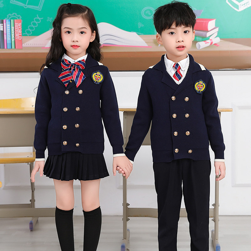 中小学生英伦风开衫幼儿园园服
