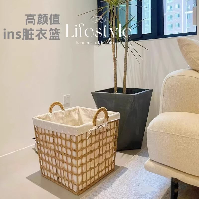 日本品质脏衣篓草藤编家用脏衣服收纳筐脏衣篮高颜值脏衣筐洗衣篮