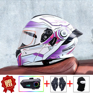 日本araione摩托车头盔蓝牙揭面盔双镜片头盔男女半全盔四季尾翼