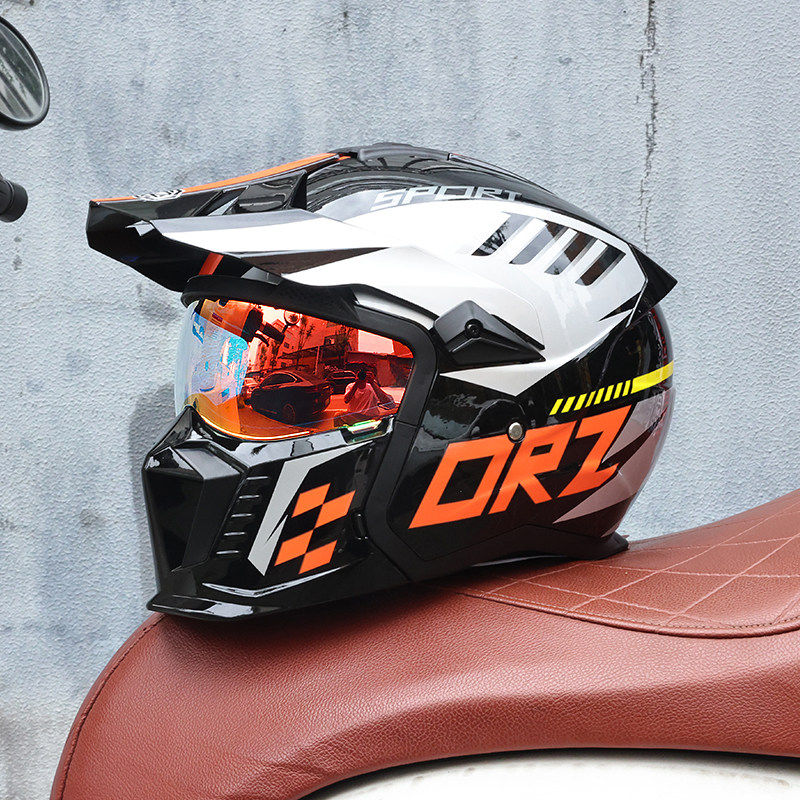 日本araione街霸组合盔摩托车头盔男女多功能复古全盔蓝牙四季机