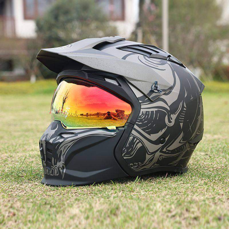 日本araione街霸摩托车头盔3C认证男女街车四季机车复古头盔可拆