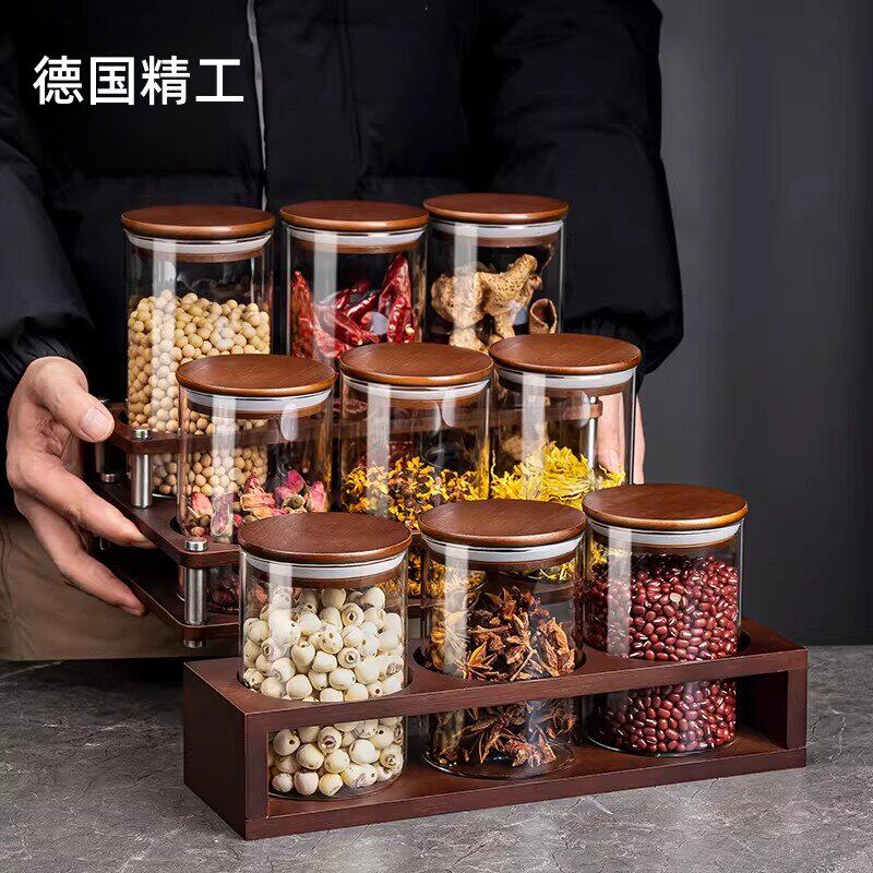 德国精工五谷杂粮密封罐食品级玻璃罐子储物罐厨房储物收纳罐