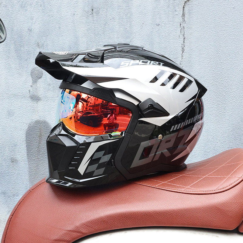 日本araione街霸组合盔摩托车头盔男女多功能复古全盔蓝牙四季机