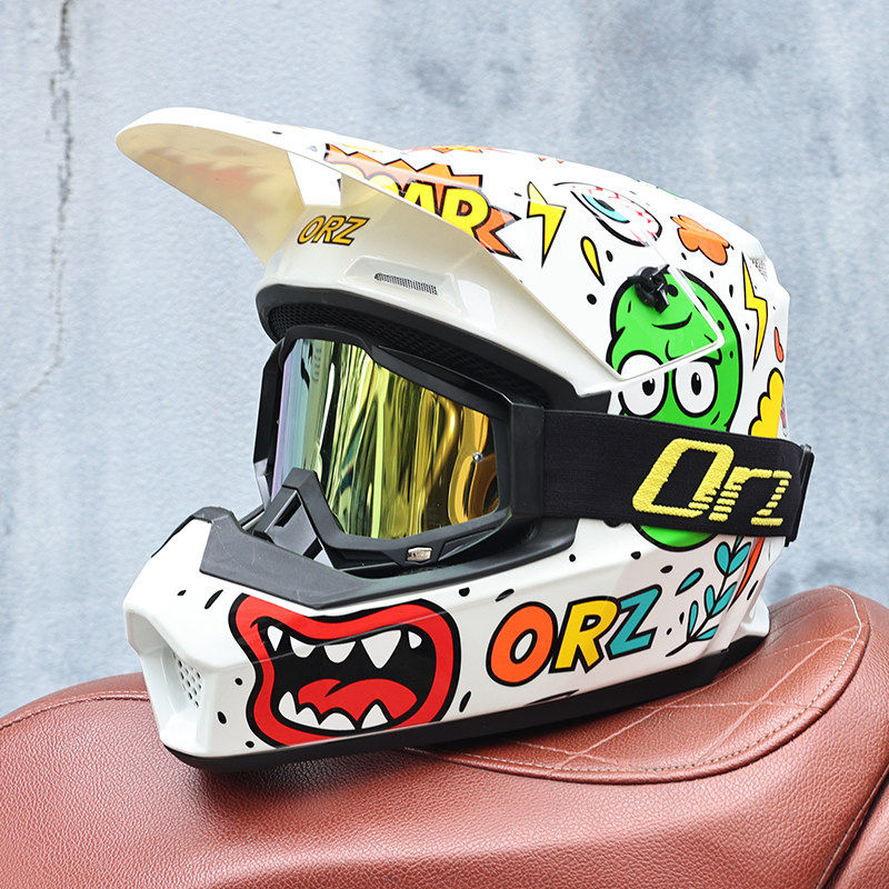 日本araione国标3C摩托车越野盔头盔山地速降自行车安全帽室内卡