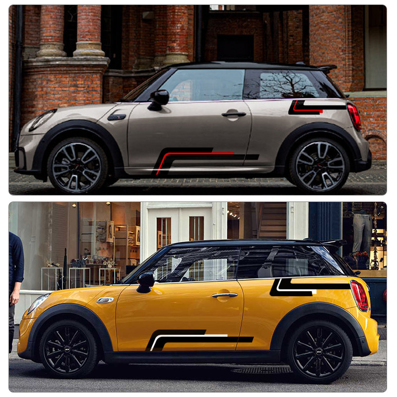 专用于宝马mini迷你cooper车身拉花贴纸腰线侧裙汽车装饰改装贴花