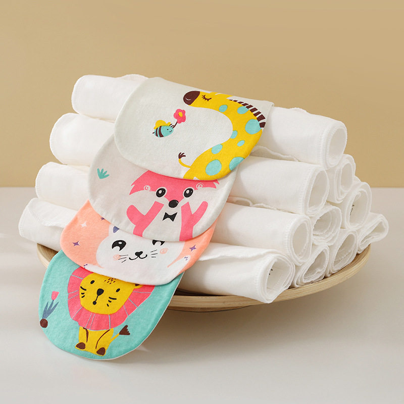 吾家宝宝优选婴儿纯棉吸汗巾四层纱布儿童印花隔汗巾厂家直销