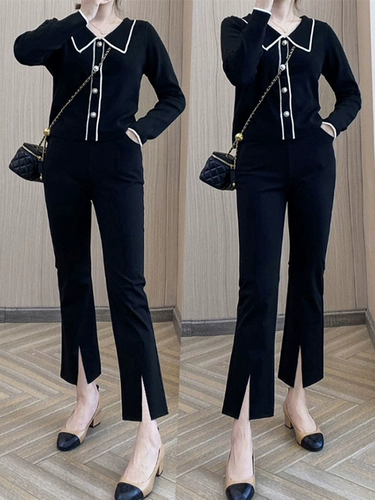 Костюм, осенние флисовые штаны, штаны-клёш, 150см, подходит для подростков, свободный прямой крой