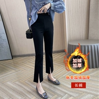 Черные флисовые штаны с молнией