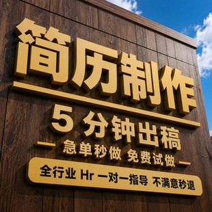 简历代制作个人定制写优化小升初英文修改完善求职专业做简历润色