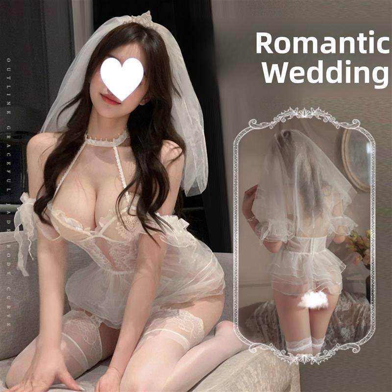 性感的婚纱新娘制服女Qqny的亲密禁欲系统会见男朋友小头这个晚上