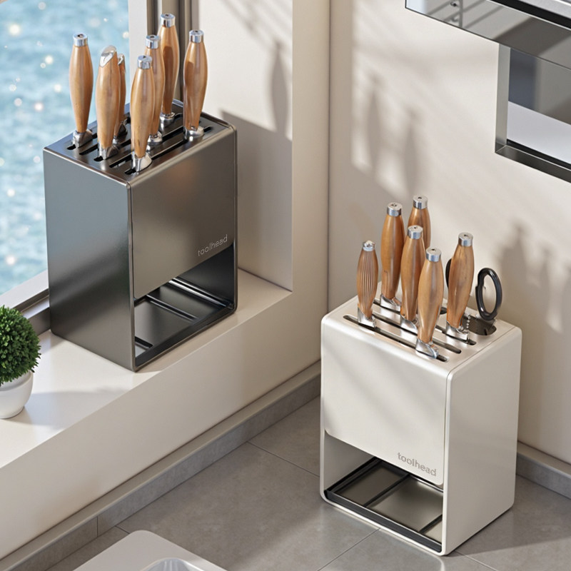 刀架置物架厨房家用壁挂式多功能菜刀架免打孔刀具台面收纳架子