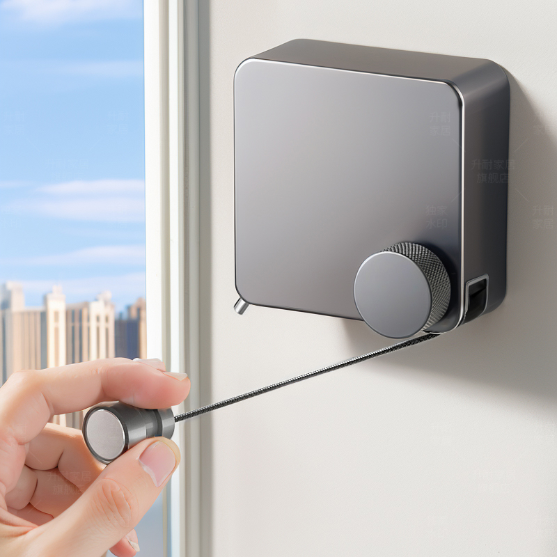 升耐不锈钢晾衣绳免打孔