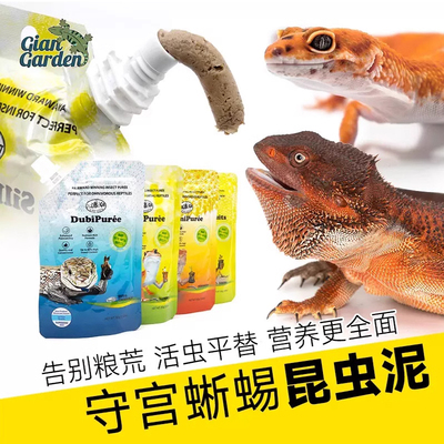 爬宠昆虫泥豹纹守宫饲料爬虫睫角鬃狮蜥蜴凝胶食物果泥保鲜虫粮