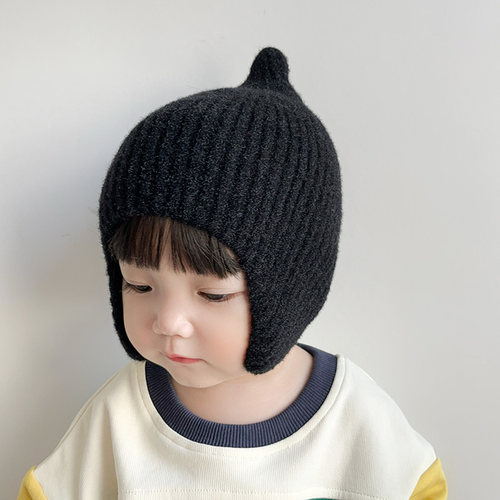 婴儿帽子超萌可爱尖尖护耳针织帽