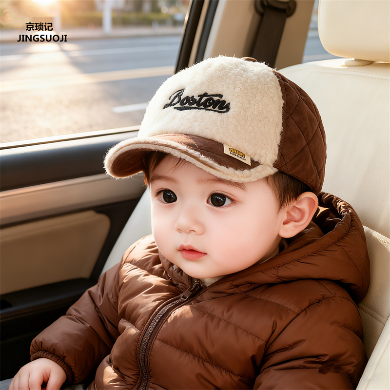 宝宝帽子秋冬加厚男童鸭舌帽保暖