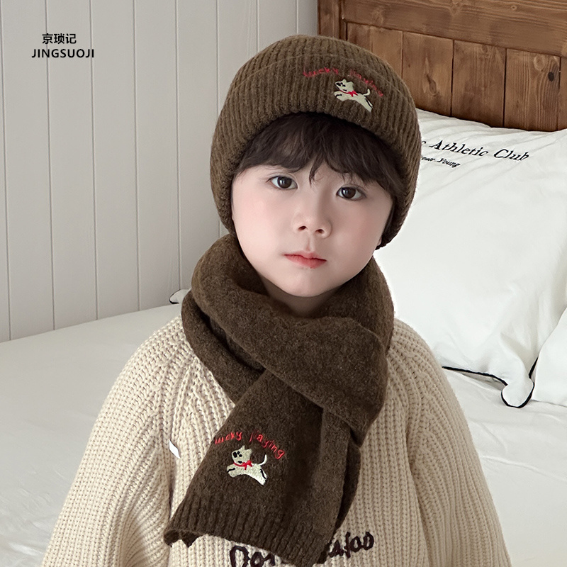 儿童帽子围巾套装保暖帽子