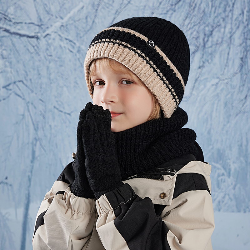 儿童帽子围脖两件套秋冬季男童
