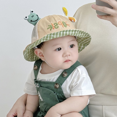 宝宝帽子夏季透气网眼可爱渔夫帽