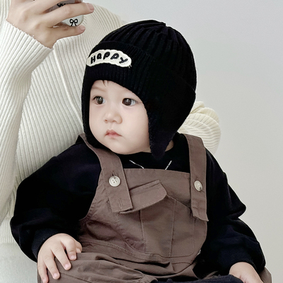 婴儿帽子男宝2025秋冬针织帽宝宝
