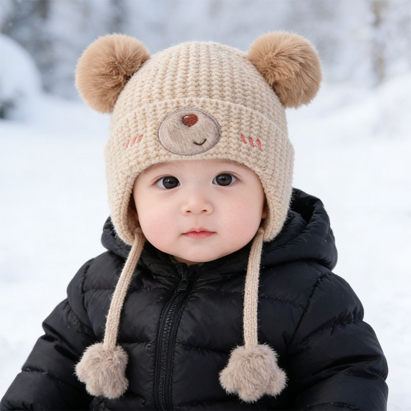 宝宝帽子婴儿秋冬季男女童毛线帽可爱超萌保暖儿童加厚护耳针织帽,童装/婴儿装/亲子装,帽子,淘宝优惠券,粉丝福利购,淘宝优惠卷