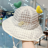 婴儿遮阳帽子夏季 大帽檐透气宝宝防晒帽大帽檐可爱儿童太阳帽 薄款