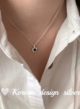 S925纯银黑玛瑙百搭锁骨链女款