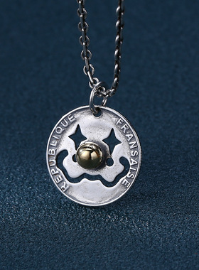 小众银饰男女款s925纯银链子挂坠时尚泰银吊坠小丑韩版个性吊牌