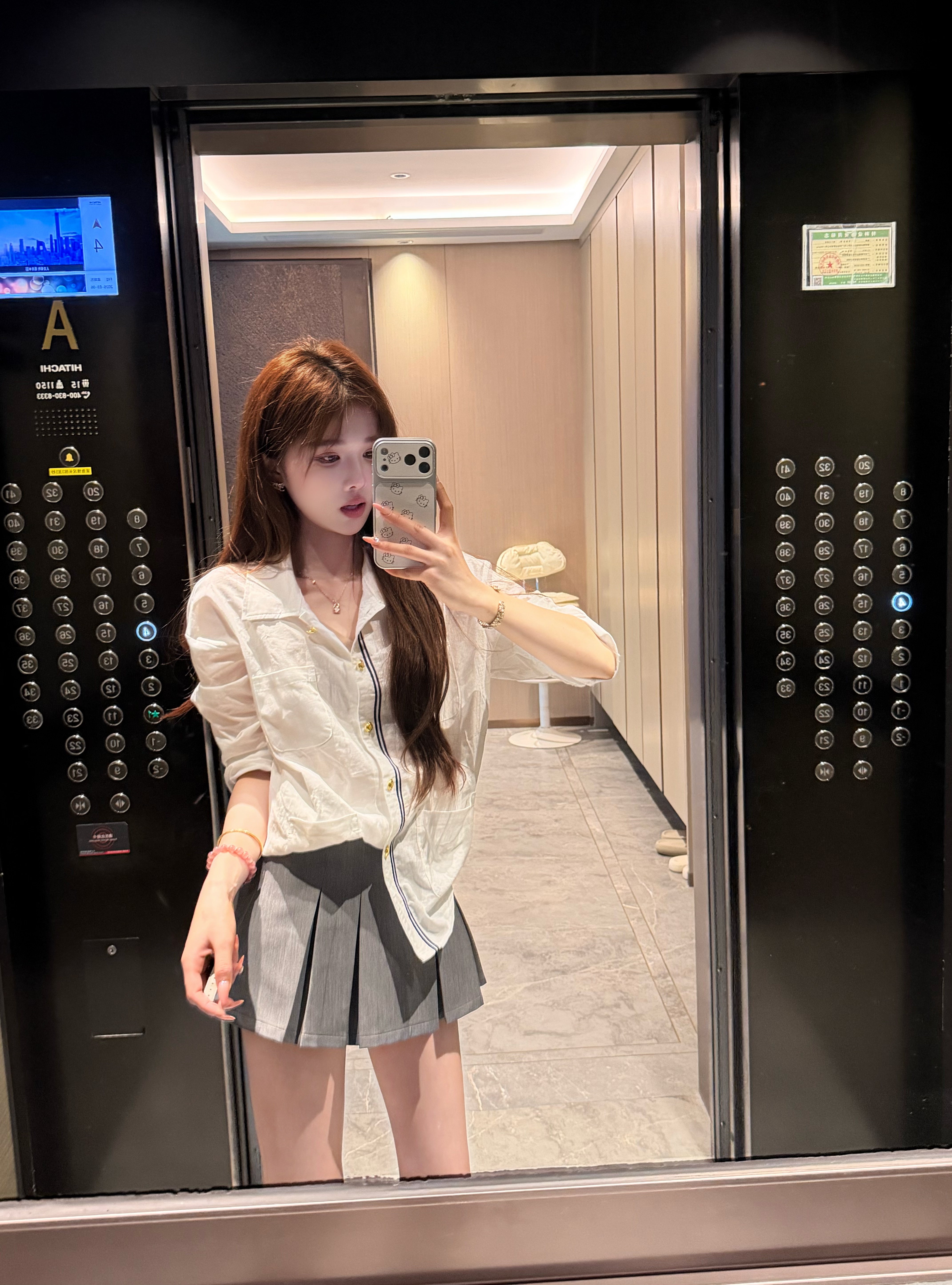 【SALE服饰】春夏新款老钱复古慵懒风白色高级感衬衫+半裙