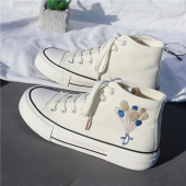 学生ins潮百搭港风配裙子板鞋 帆布鞋 新爆款 韩版 女高帮2026春夏季