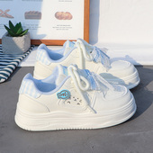 2026春秋季 女ins潮小众学生休闲运动面包板鞋 新款 透气百搭小白鞋