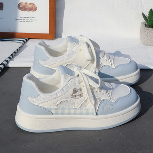 百搭休闲运动鞋 女透气学生小白鞋 女 可爱风网面德训板鞋 2026春夏季