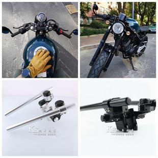 复古摩托车龙嘉V咖龙嘉LJ250改装加高分离车把龙头握把配件包邮