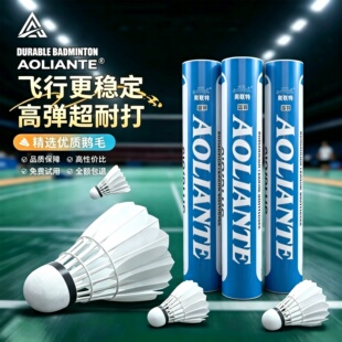 奥联特鹅毛羽毛球正品飞行稳定耐用耐打王训练比赛用球3/6/12只装
