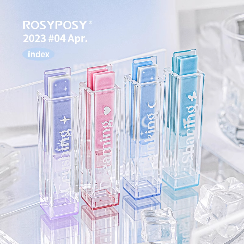 rosyposy高颜值唇釉式便利贴学生用彩色便签纸有粘性ins风少女小条可撕可书写标记贴分类记号引索贴手帐贴纸