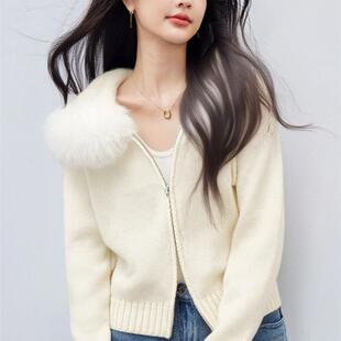 软糯绵羊绒上衣 新款 实拍针织衫 毛衣连帽毛毛秋季