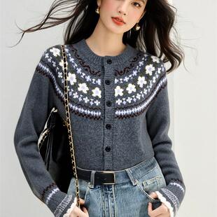 实拍针织背心秋冬卡通新款 软糯绵羊绒两件套上衣