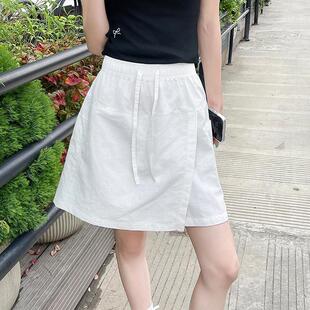 女夏季 短裤 2026新款 休闲工装 裙 高腰开叉设计感五分裤 速干半身裙裤