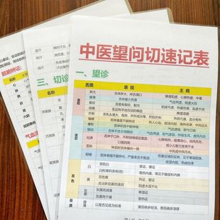 中医望闻问切速记表自学卡片易懂基础知识防水基础理论塑封
