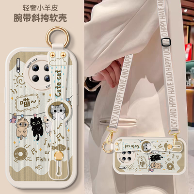 华为Mate30手机壳meta20Pro小羊皮EPro腕带斜挎por挂绳背带RS保时捷支架硅胶P防摔Pr0魅特全包mat保护套mt女