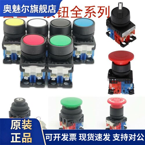 带灯按钮AR22FOR平钮AR22F0L带灯AR22F5R自锁AR22EOL高头开关EO5L