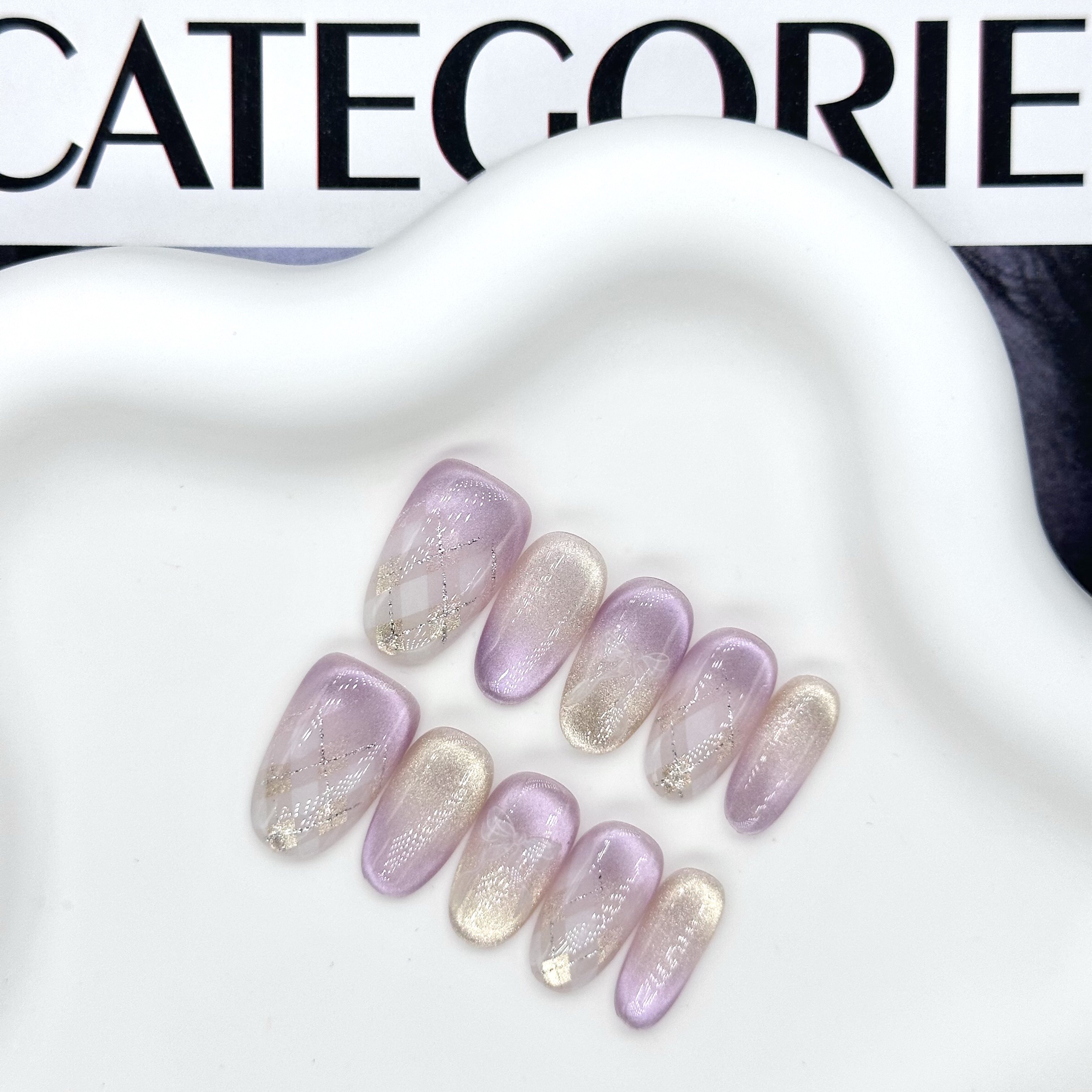 【紫丁香】超仙紫色渐变手绘蝴蝶结显白温柔纯欲纯手工穿戴甲美甲,彩妆/香水/美妆工具,穿戴甲/甲片,淘宝优惠券,粉丝福利购,淘宝优惠卷