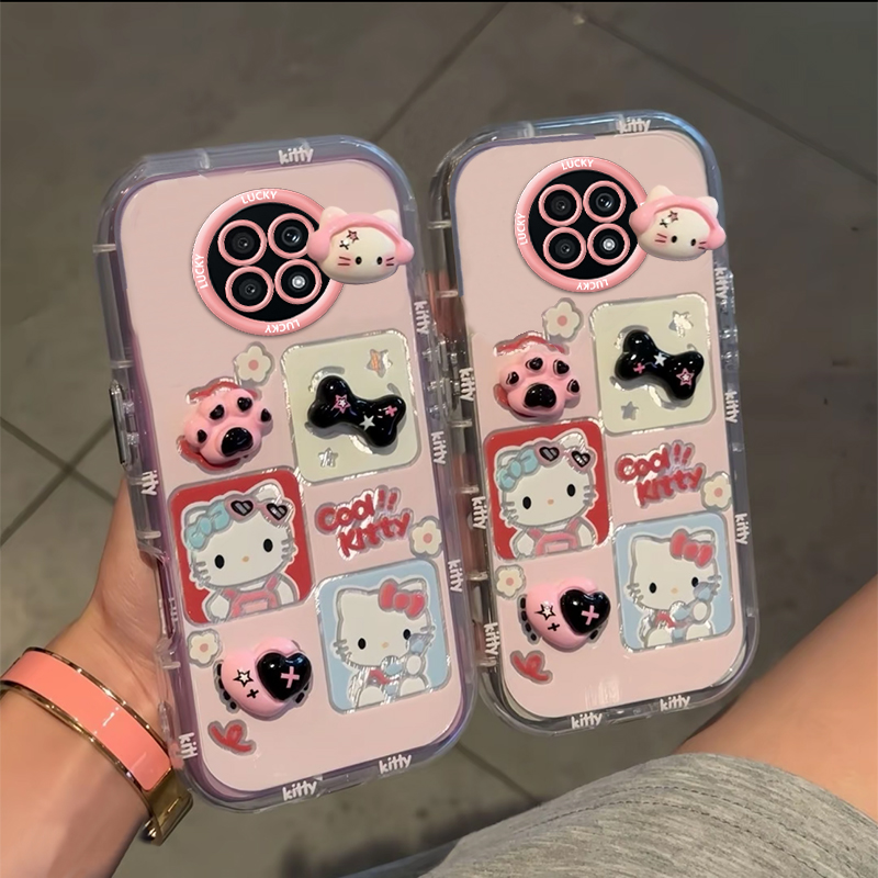 适用于荣耀X20手机壳卡通镜子支架荣耀X20SE保护套女款防摔软壳新款可爱公仔网红高级感镜面泡芙壳