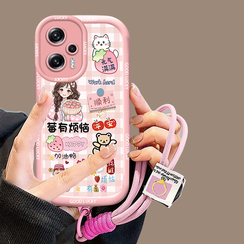 女新款卡通手绳手机壳
